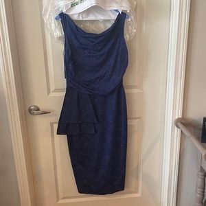 Like New Navy Chiara Boni Boatneck Midi Dress